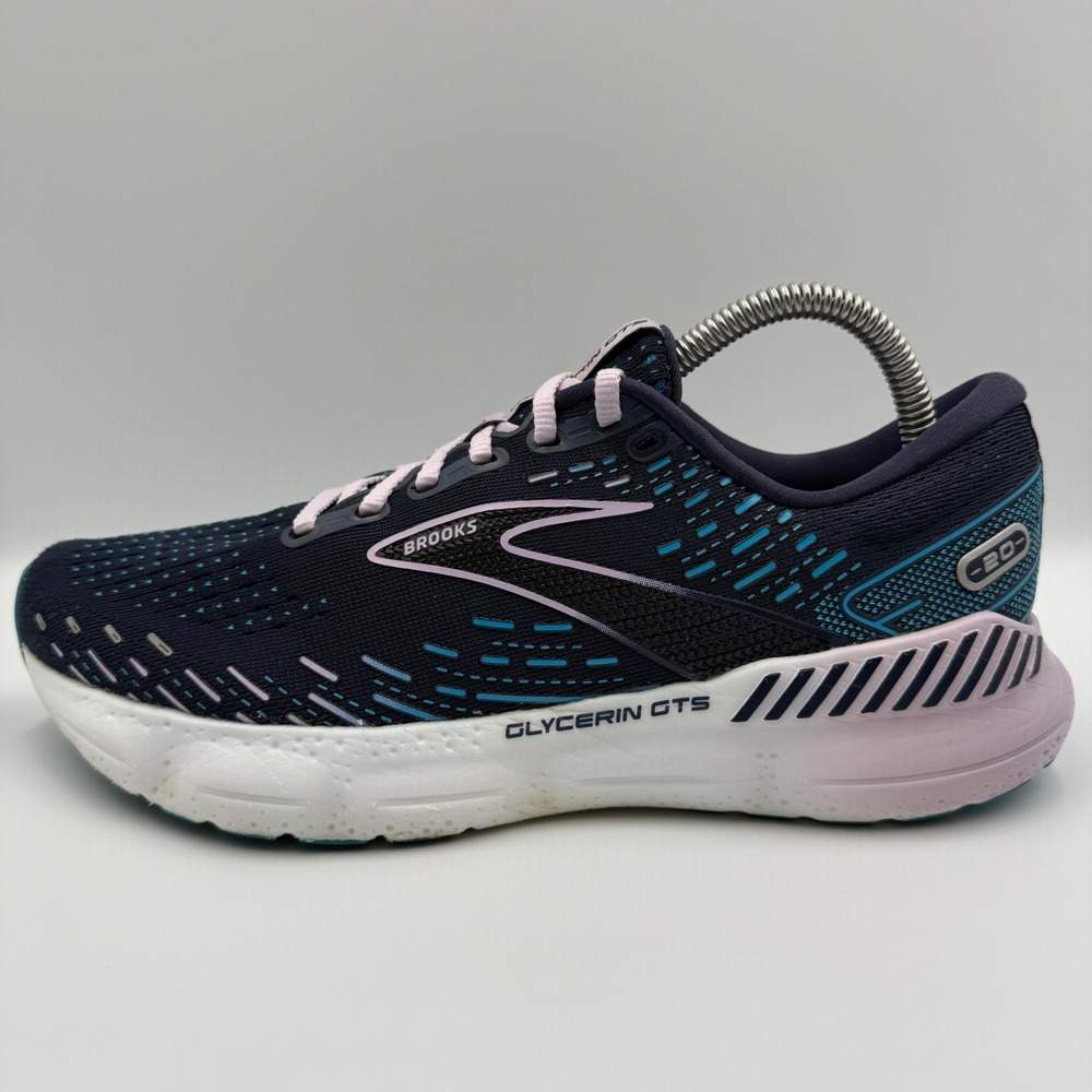 Brooks Glycerin GTS 20 Blue Pink Running Shoes Women's Size 8.5 1203701B499 - Picture 3 of 9